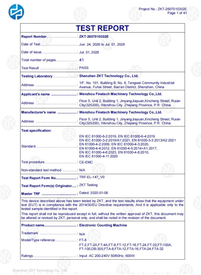 Automatic Tablet Counting Machine Test Report