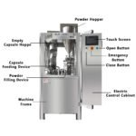 Hauptteile der automatischen Kapselfüllmaschine NJP-800