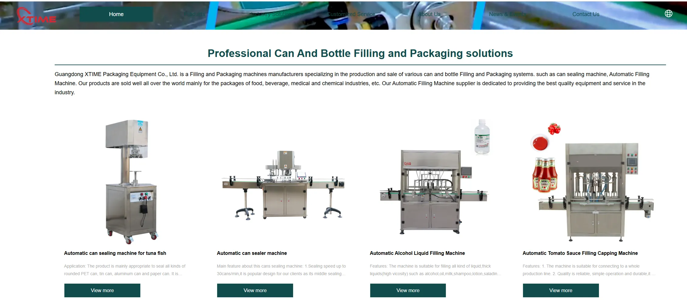 Top 10 Food Packaging Machines Supplier In China 2 XTIME