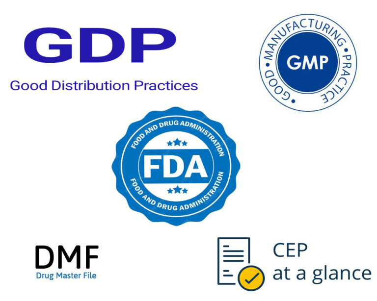 what-are-the-difference-with-gmp-gdp-fda-dmf-and-cep