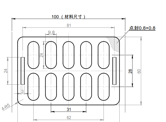 Blister-Kapsel-Form-Diagramm