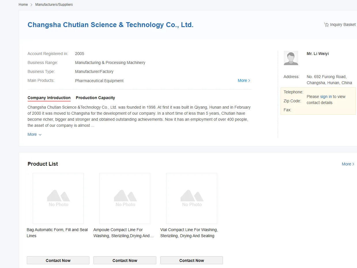 Top 10 Pharmaceutical Machinery Manufacturers in China 6 Chutian Technology