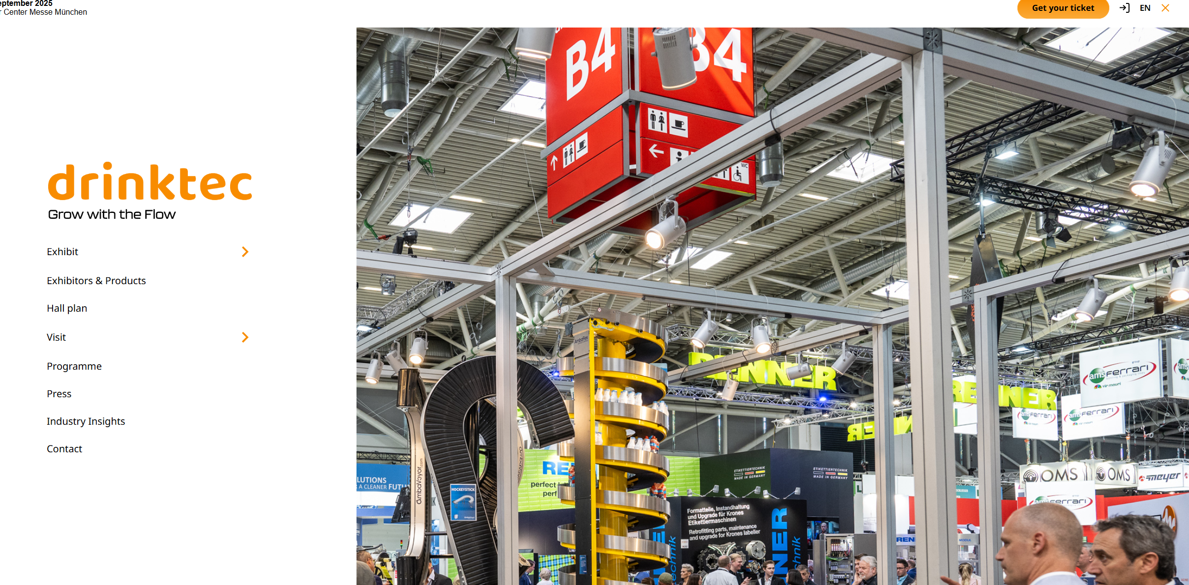 Sitio web de la Drinktec Expo