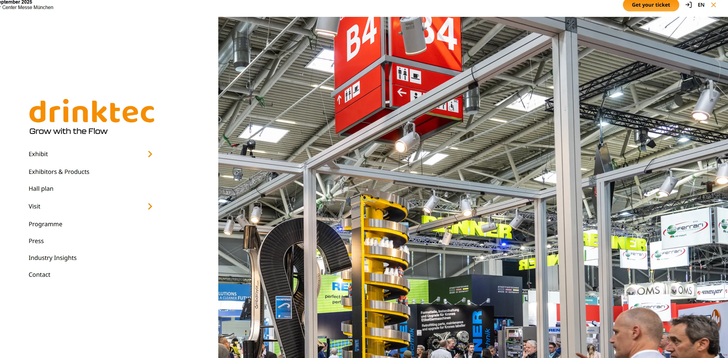 Sitio web de la Drinktec Expo