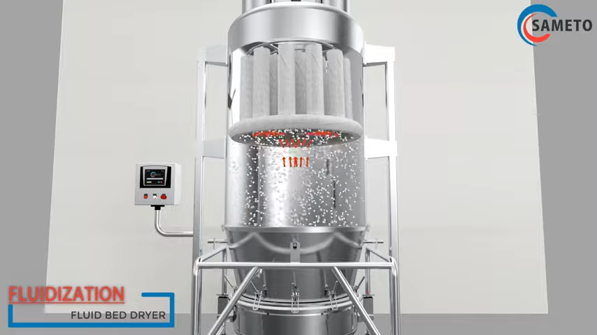 Moisture evaporation of powder