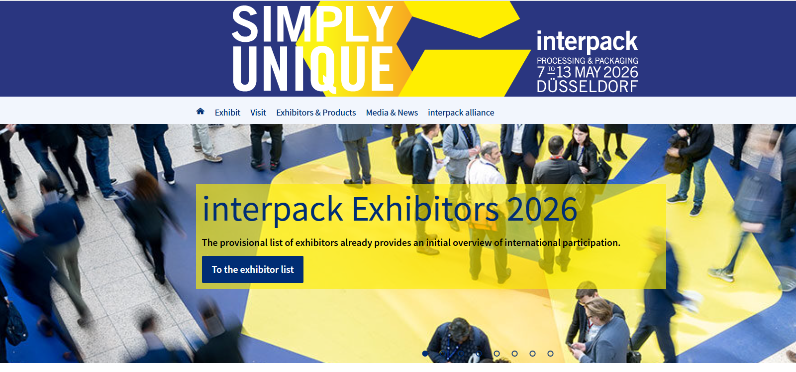 sitio web de la exposición Interpack
