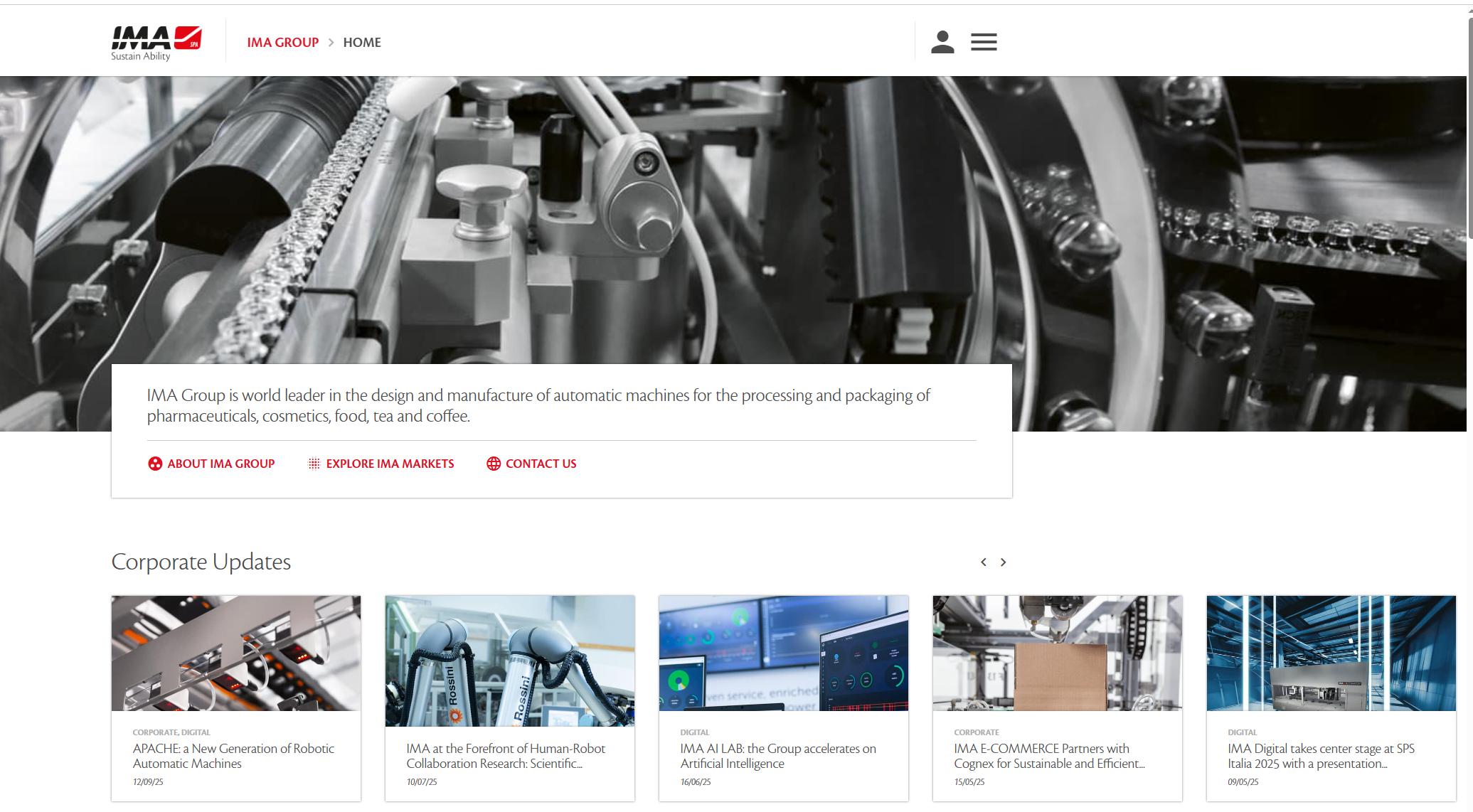 Sitio web oficial del Grupo IMA
