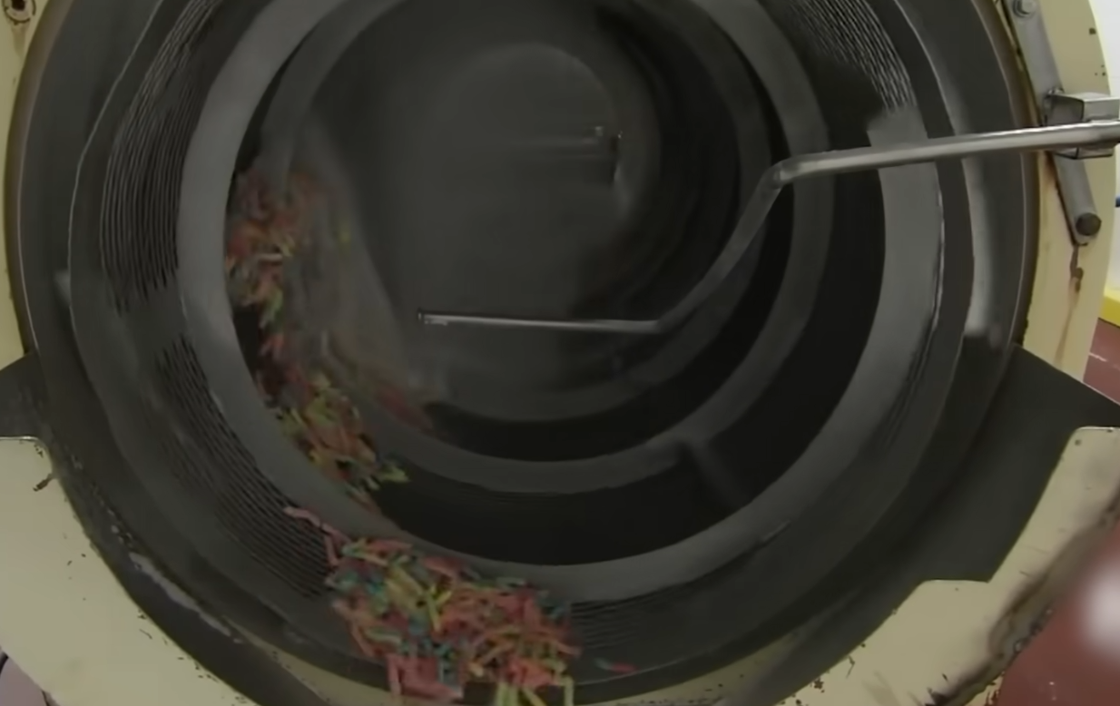 The gummies are being coated