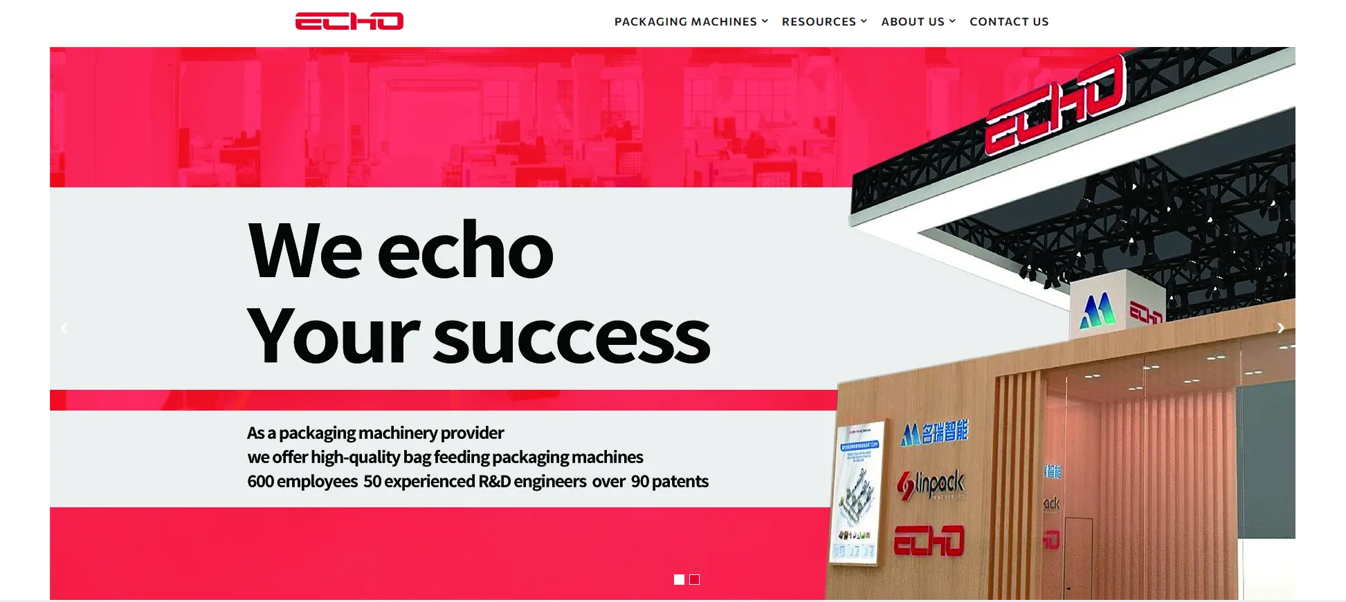 Sealing Machine China: Explore the Top 10 Chinese Manufacturers(2026 Review) 3 Echo Machinery Official Website