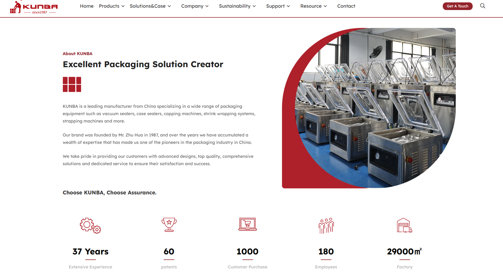 Site officiel de Kunba Packaging Machinery