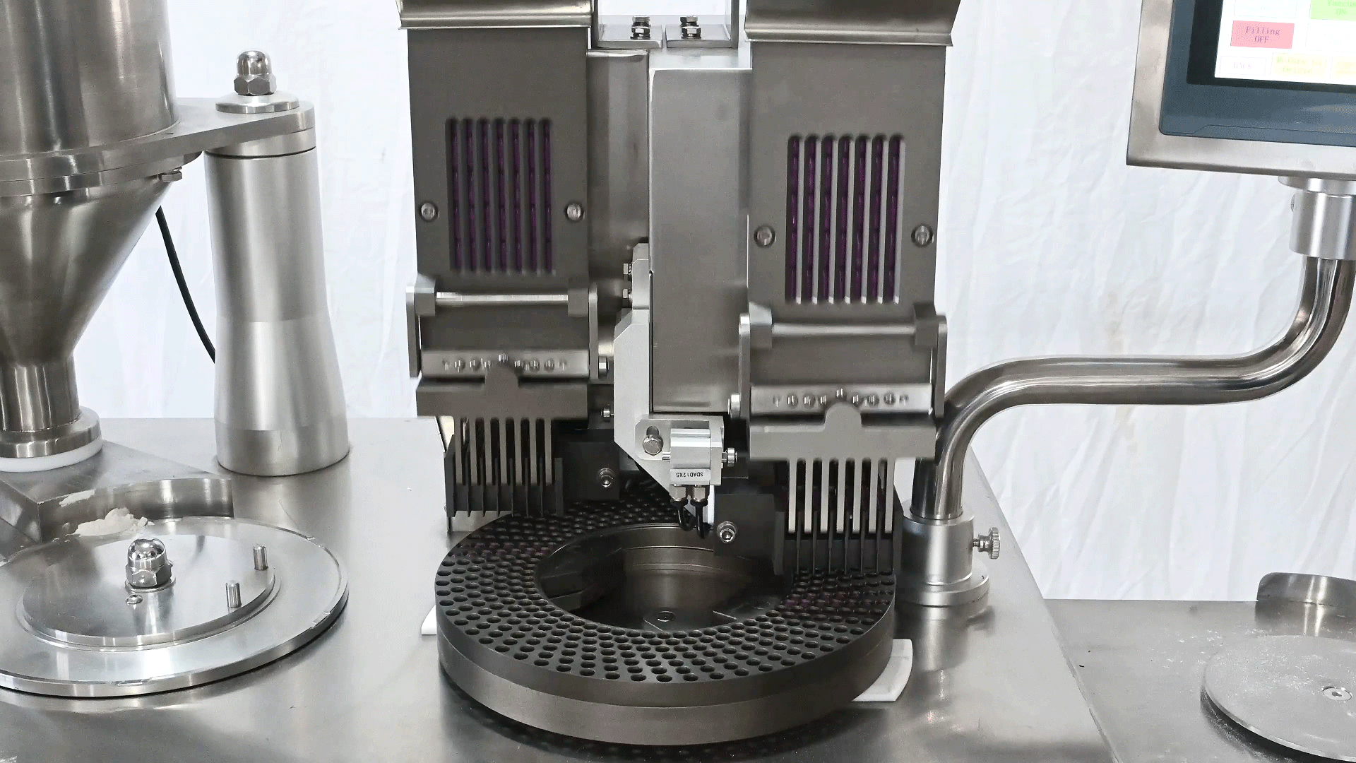 Reset equipment, begin capsule filling