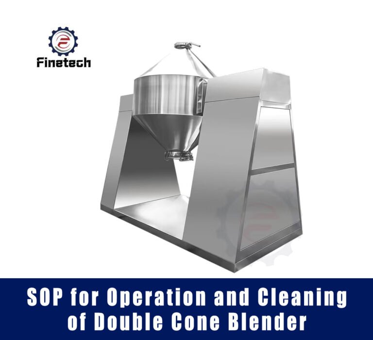 Çift Konik Blenderin Çalıştırılması ve Temizlenmesine İlişkin Standart İşlem Prosedürü (SOP)