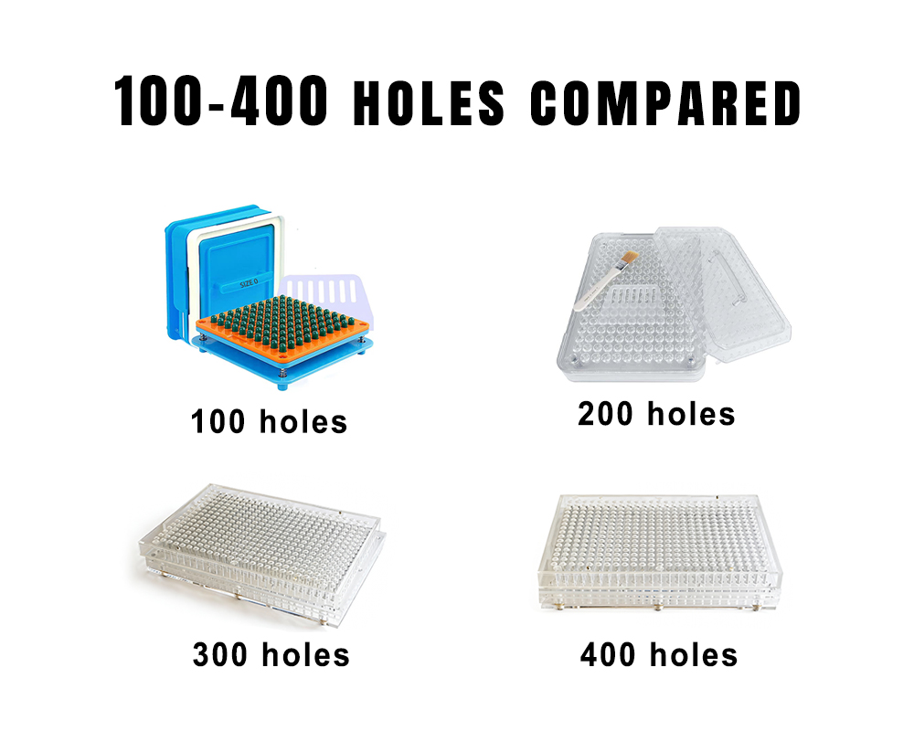 100, 200, 300, 400 Hole Capsule Fillers Compared