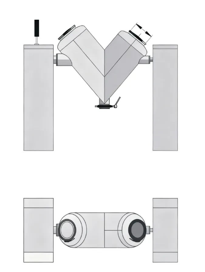 Mélangeur de poudres sèches FTV-V 3 Diagramme du mélangeur de poudre sèche V Blender