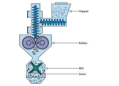 Pharmaceutical Roller Compactor: Introduce, Compaction Process and Components 3 The granulation process inside a roller compactor