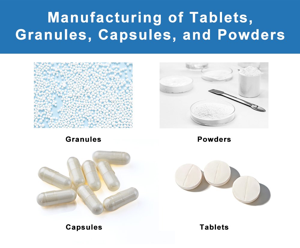 Manufacturing of Tablets, Granules, Capsules, and Powders 1 Manufacturing of Tablets, Granules, Capsules, and Powders