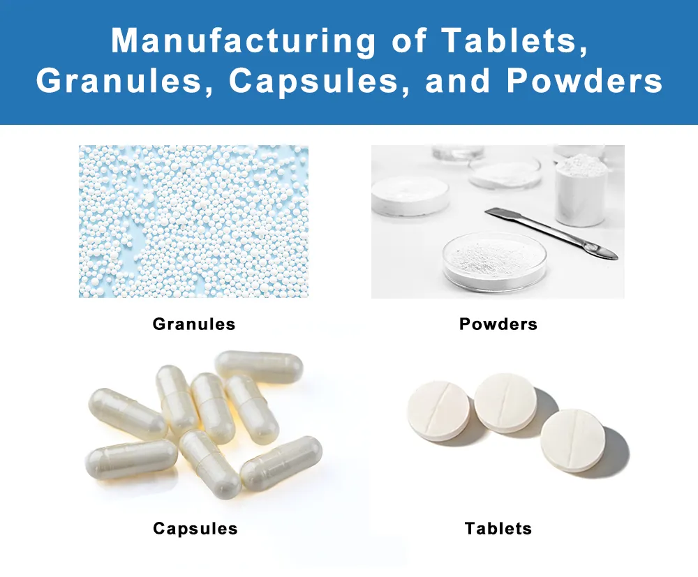 Herstellung von Tabletten, Granulaten, Kapseln und Pulvern