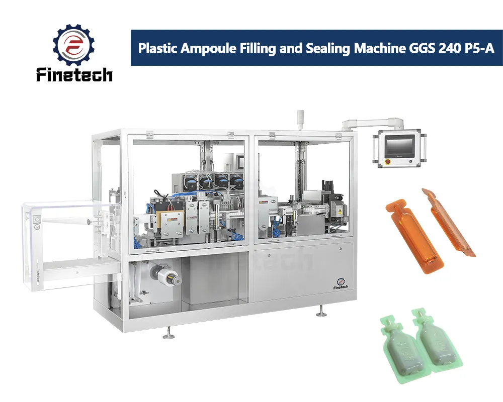 GGS-118P2/P5 Abfüll- und Verschließmaschine für Kunststoffampullen 4 Kunststoffampullen-Abfüll- und Verschließmaschine GGS 240P5-A