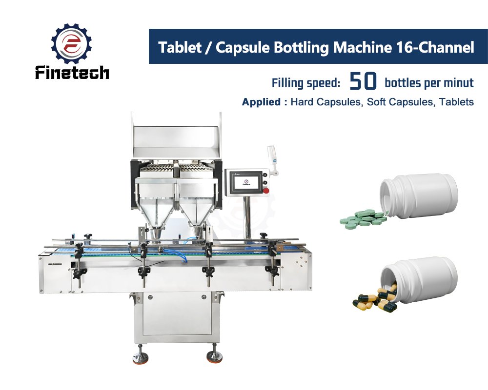 Tabletten- und Kapselabfüllmaschine mit 16 Kanälen