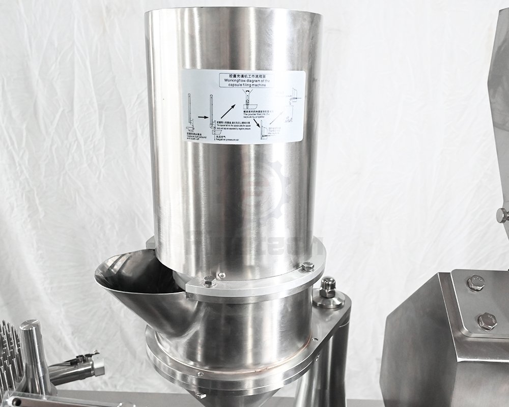 CGN208-DP Tabletten-Kapsel-Abfüllmaschine 6 Pulver-Einfülltrichter